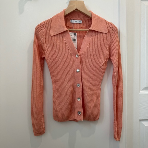 Mango pink button up cardigan sweater - size S - Picture 4 of 7